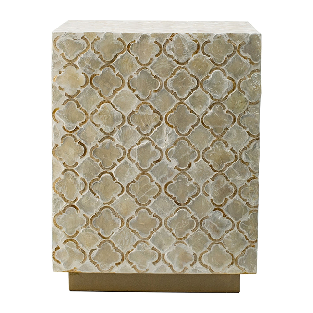 14x14x18" Square Capiz Stool