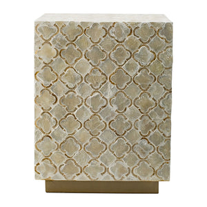 14x14x18" Square Capiz Stool