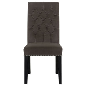 Side Chairs With Tufting Nailhead Trim (Set of 2) - Brown