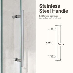 56-60"W x 72"H Frameless Sliding Shower Door – Clear Tempered Glass