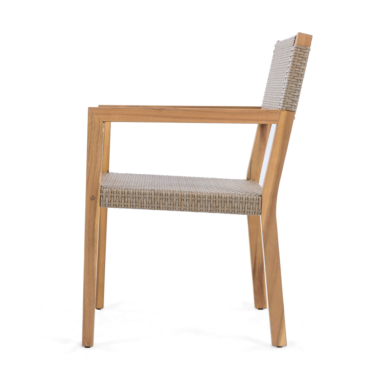 Outdoor Dining Chairs For Patios, Gardens (Set of 2) - Light Brown Multi / Light Teak