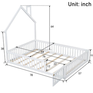 House Platform Bed With Guardrail