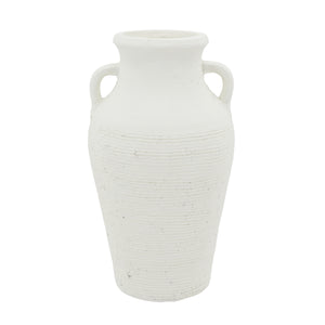 Rustic White Terracotta Tall Vase