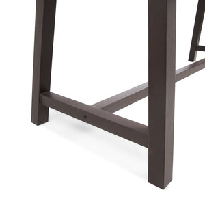 Carlie Outdoor Sandblast Finished Dining Table with Rustic Metal Legs