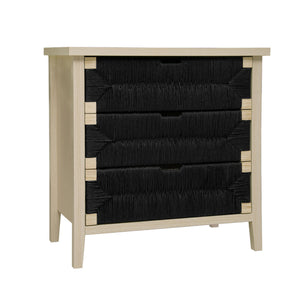 3 Drawer Buffet Sideboard With Adjustable Shelves, Storage Cabinet With Natural Seaweed Decor Doors For Living Room Kitchen Entryway - Natural