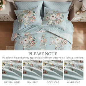 7-Piece Cal King 7 Piece Vin-Inspired Collection Floral Print, Soft