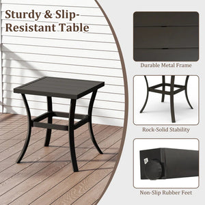 Outdoor Metal Swivel Patio Set - 2 Armchairs & Table