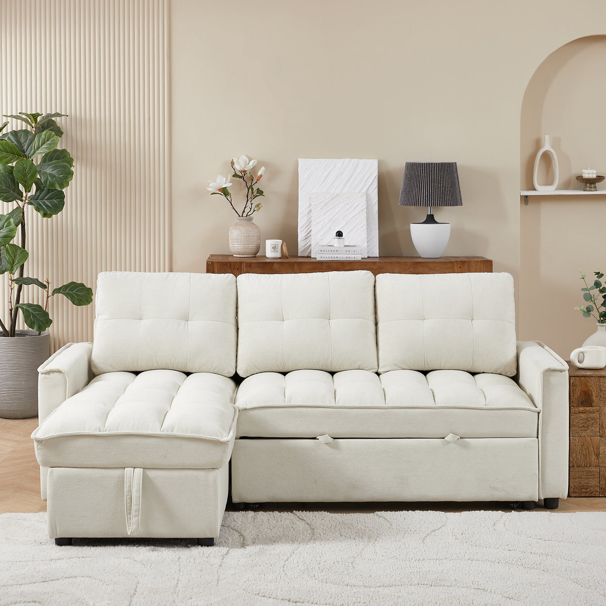 71.3" Reclining Sofa Bed with USB Ports