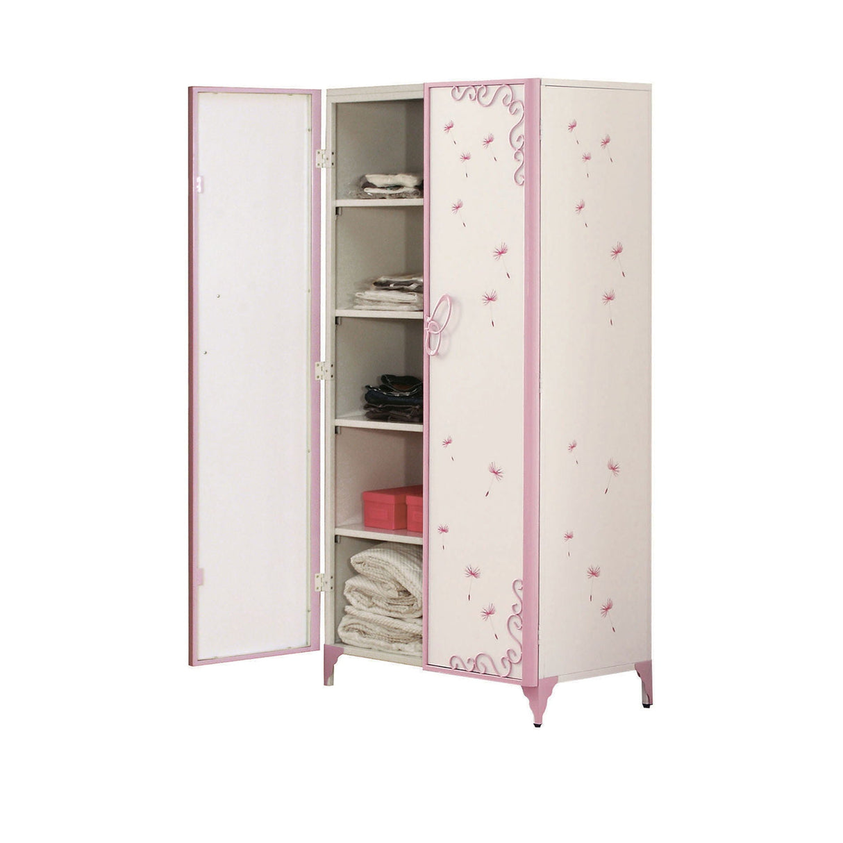 Priya II - Synthetic Leather Purple Wardrobe - Purple / White - Best Buy Furniture