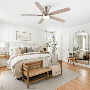 Mordern Flush Mount Ceiling Fan With Light And Remote Control