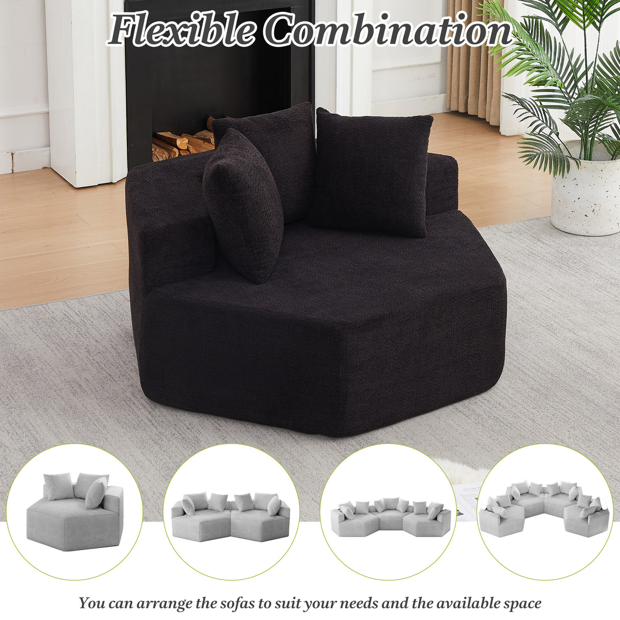 54-Inch Modern-Style Hexagonal Lounge Chair