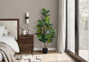 49" Tall, Artificial Plant, Fiddle Tree, Indoor, Faux, Fake, Floor, Greenery, Potted, Real Touch, Decorative - Green / Black - Best Buy Furniture