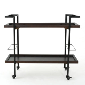 Modern Industrial Bar Cart With Shelving And Casters - Best Buy Furniture