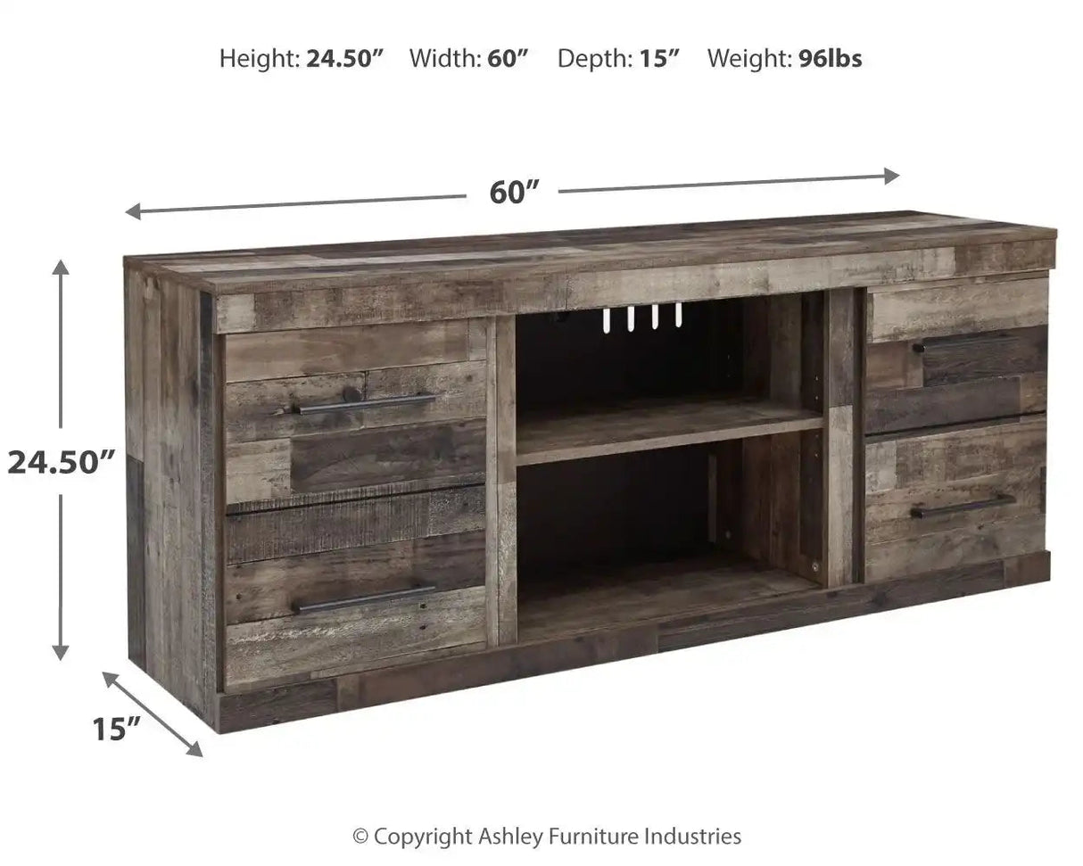 Derekson - LG TV Stand w/Fireplace Option - Multi Gray - Best Buy Furniture