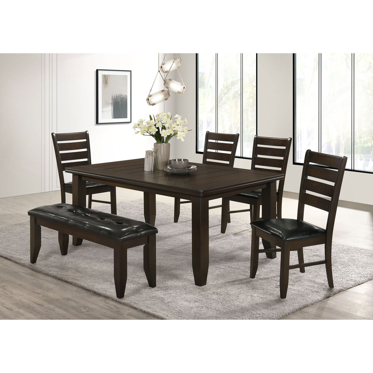 Padded Seat Side Chairs With Tapered Slats (Set of 2)