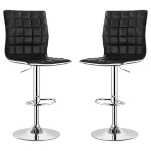 Waffle - Adjustable Bar Stool (Set of 2) - Black