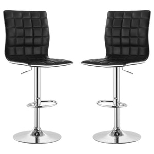 Waffle - Adjustable Bar Stool (Set of 2) - Black