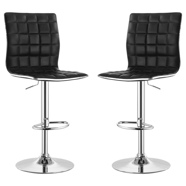 Waffle - Adjustable Bar Stool (Set of 2) - Black