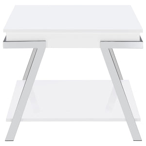 Briana - 2 Piece Coffee And End Table Set With Lift Top Legs - Gloss White