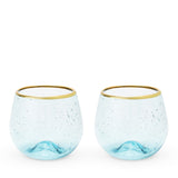 Aqua Bubble Stemless Wine Glass Set