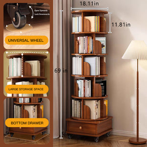 Upgraded Rotating Bookshelf - 360 Display Corner Bookcase