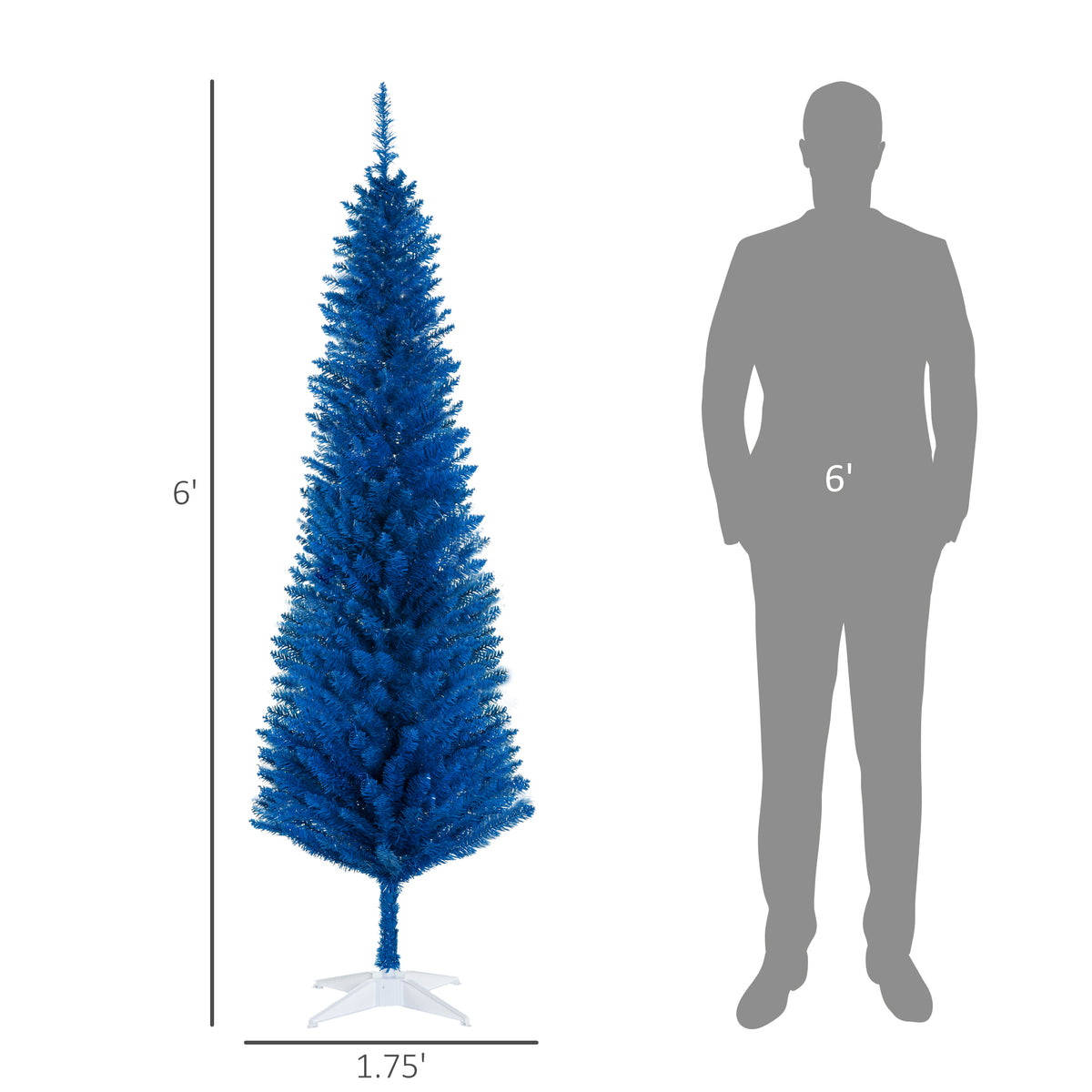 Striking 6ft Slim Pencil Artificial Christmas Tree