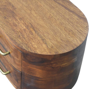 Solid Wood Valenza Curved Media Unit