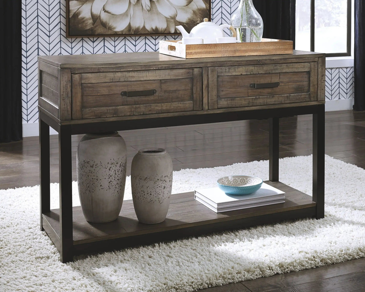 Johurst - Sofa Table - Grayish Brown - Best Buy Furniture