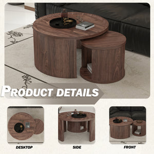 Round Nesting Coffee Table Set of 2