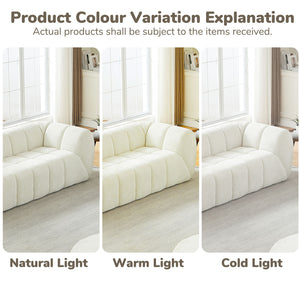 Quilted Cloud Sofa With Rounded Armrests And Piano Key Backrest Design