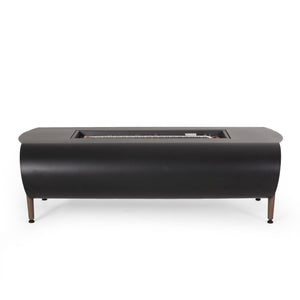 Vernon - Rectangle Fire Pit 50, 000 Btu - Dark Gray - Best Buy Furniture