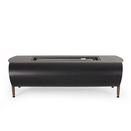 Vernon - Rectangle Fire Pit 50, 000 Btu - Dark Gray - Best Buy Furniture