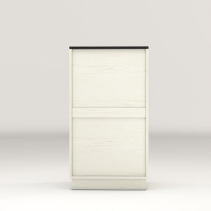 Tilt Out Trash Can Cabinet With Wave Textured Drawer & Pull Out Bin