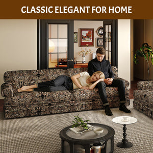 Luxuriously Comfortable Cloud Couch With Elegant Rolled Arms & Pleated Skirt Design