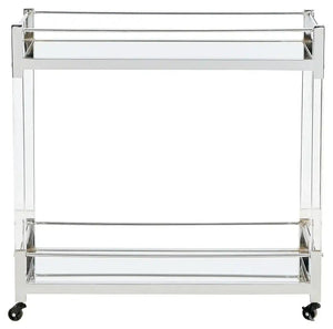 Chaseton - Bar Cart - Clear / Silver Finish - Best Buy Furniture