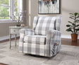 Patli - Glider Chair With Swivel - Gray / White - Best Buy Furniture