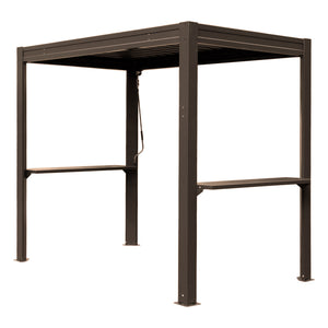8x5 Ft Grill Louvered Pergola with Adjustable Roof and Built-in Gutter