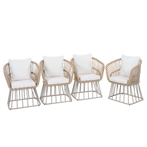 Outdoor Dining Chair MP1 - Teak Finish Wicker & Steel Frame