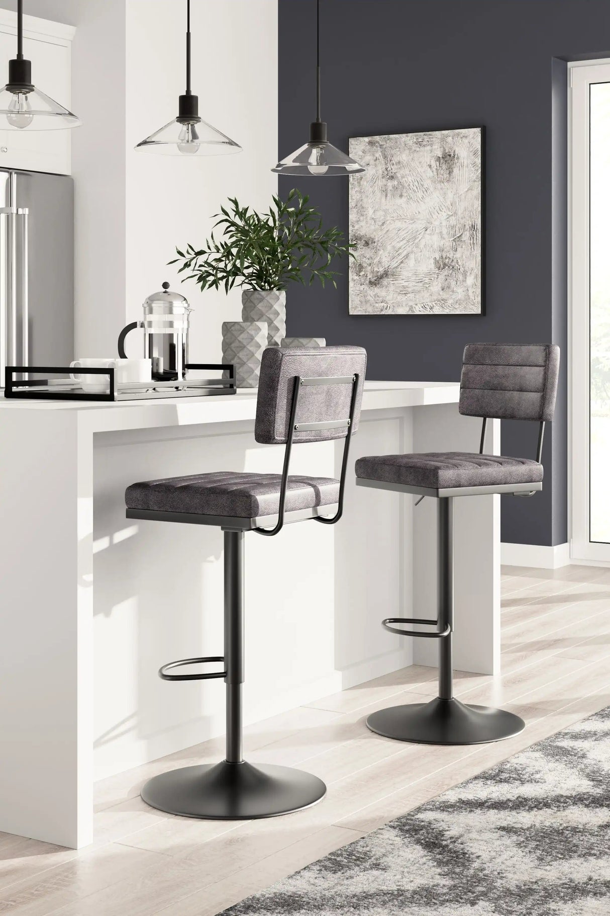 Strumford - Tall Swivel Barstool (Set of 2) - Best Buy Furniture