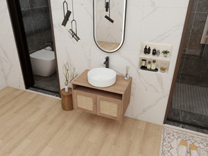 30" Bathroom Vanity with Ceramic Art Sink