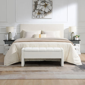 Modern Upholstered Large Bed End Bench With Storage