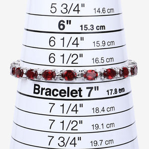 15.30 Carat Genuine Garnet .925 Sterling Silver Bracelet