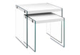 Accent Nesting Table Clear Tempered Glass For Living Room (Set of 2) - Best Buy Furniture