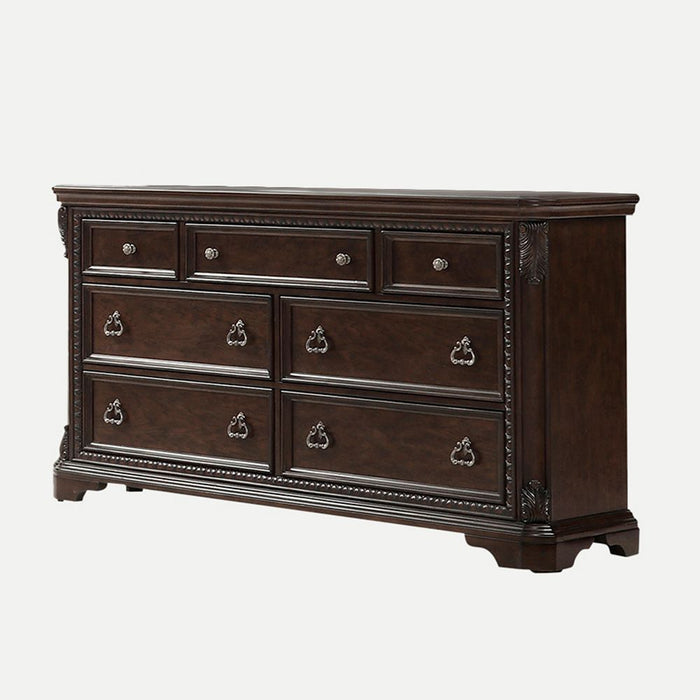 Mahogany 7 Drawer Dresser with Spacious Storage - Mahogany