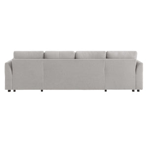 U-Shaped Sectional Sofa Bed With Storage And USB Ports