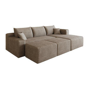 95" Cloud Sectional Sofa with 2 Ottomans