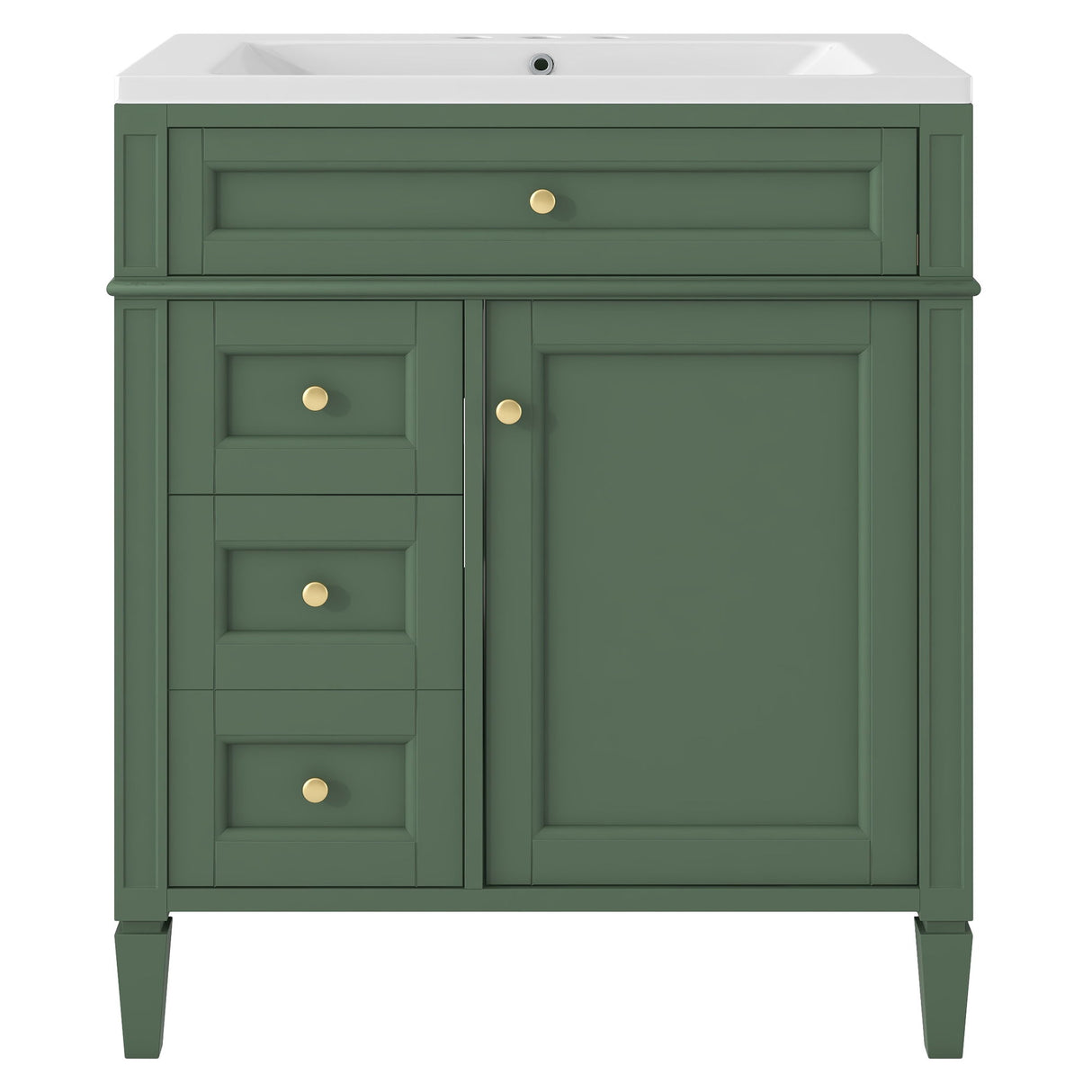 Bathroom Vanity With Medicine Cabinet, Royal Mirror Cabinet, Modern Bathroom Storage Cabinet With 2 Soft Closing Doors And 4 Drawers