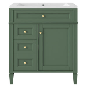 Bathroom Vanity With Medicine Cabinet, Royal Mirror Cabinet, Modern Bathroom Storage Cabinet With 2 Soft Closing Doors And 4 Drawers
