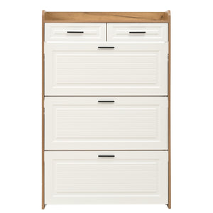 Shoe Cabinet with 3 Hidden Flip Drawers & 2 Storage Drawers