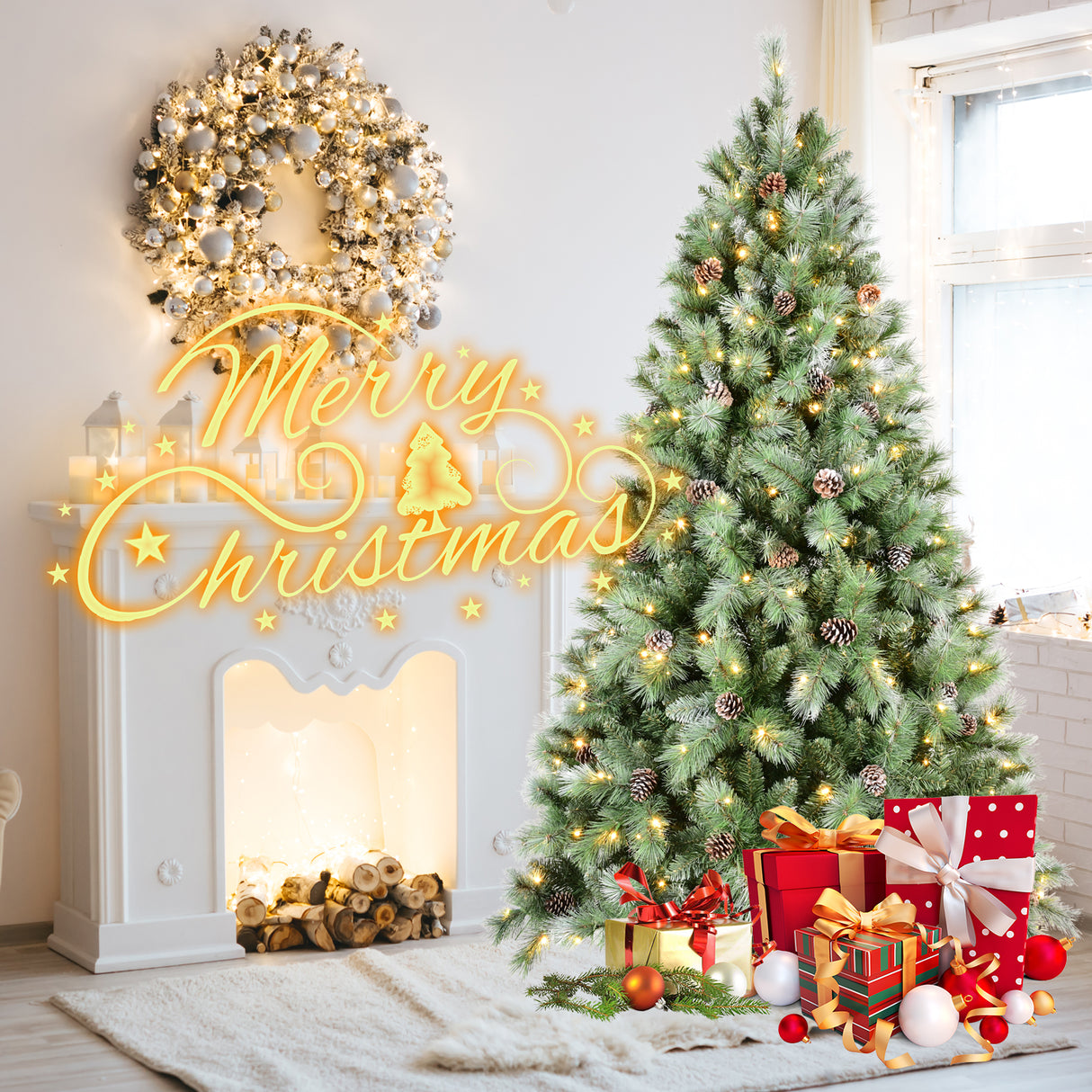Premium 5FT Christmas Tree with 200 Warm Lights